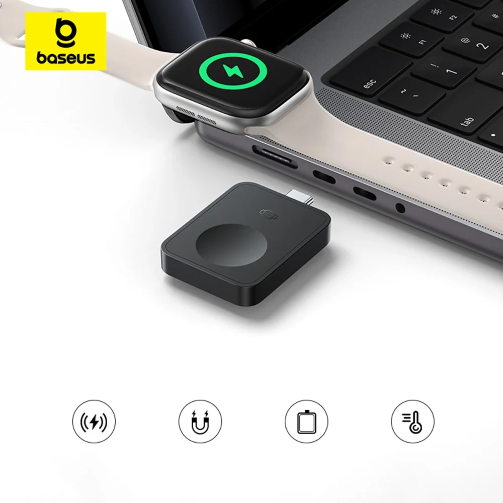 Baseus MagPro 2.5W Magnetic Inductive Charger for Apple Watch - Blackeng