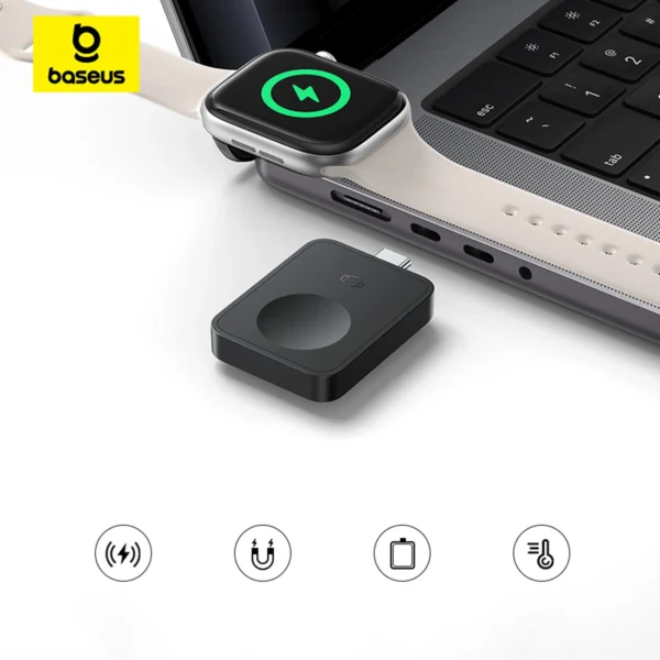 Baseus MagPro 2.5W Magnetic Inductive Charger for Apple Watch - Blackeng