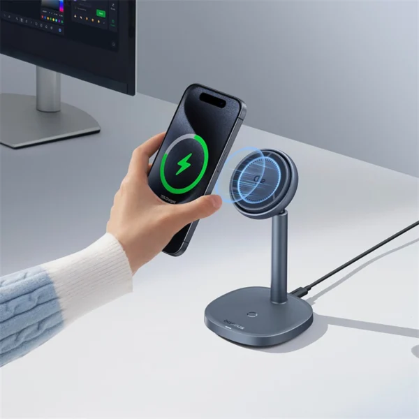 Baseus Orbit 2 Pro MagSafe Qi2 20W 2 in 1 Inductive Charger with Cooling - Grayeng