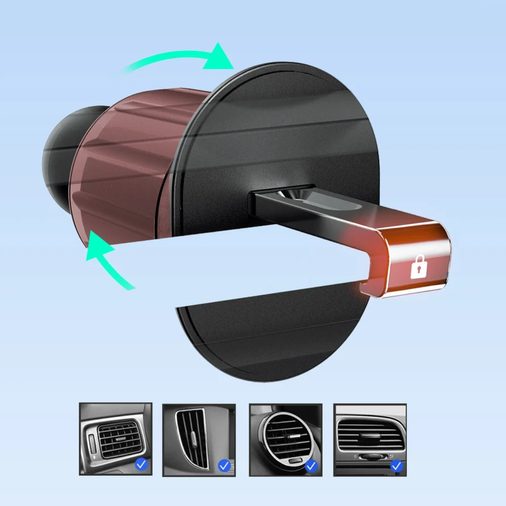 Dudao F2+ smartphone holder for air vent, clamp - blackeng