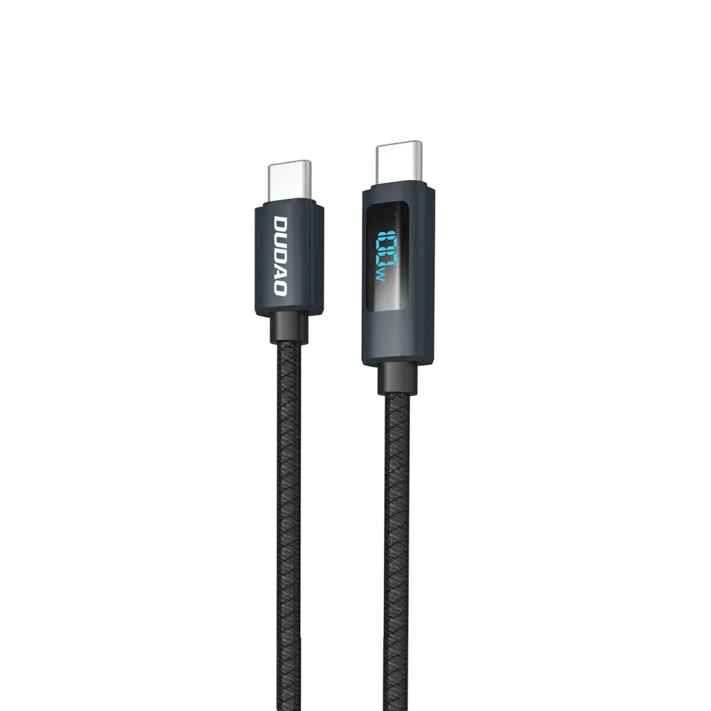 Dudao L7C USB-C - USB-C 100W Cable with LED Display 1m - Blackeng