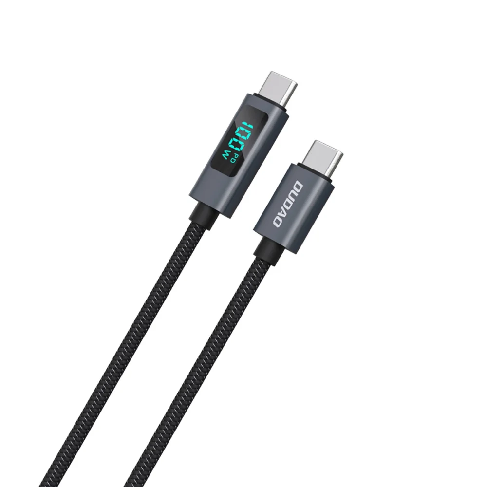 Dudao L7C USB-C - USB-C 100W Cable with LED Display 1m - Blackeng