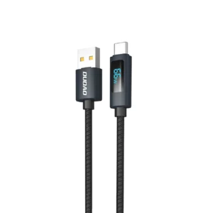 Dudao L7T USB-A - USB-C 66W Cable with LED Display 1m - Blackeng