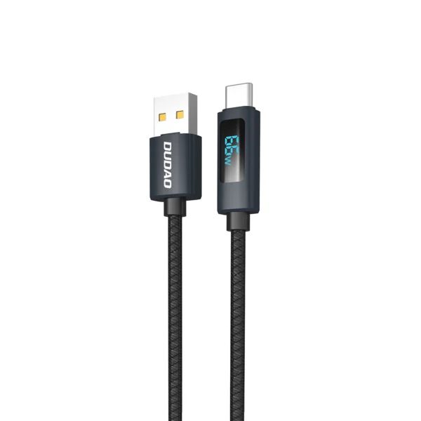 Dudao L7T USB-A - USB-C 66W Cable with LED Display 1m - Blackeng