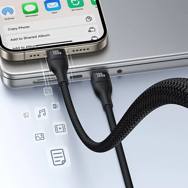 Baseus Flash Series 3 3in1 cable 100W USB-C - USB-C+USB-C+ Lightning 1.5m + 3 x 0.25 m - blackeng