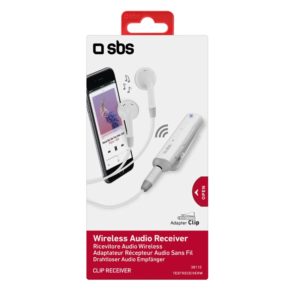 Bluetooth Adapter SBS TEBTRECEIVERW Wireless Receiver with Stereo Set - Grayeng