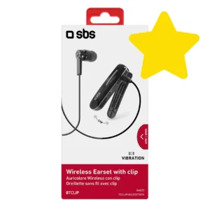 SBS TECLIPHEADSETBTK Wireless Earphone with Clip - Blackeng