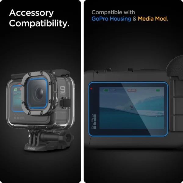 Spigen Glass.tR Slim Tempered Glass + Film 2-Set for GoPro Hero 9 / 10 / 11 / 12 - Transparenteng