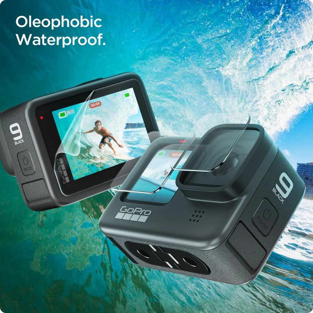 Spigen Glass.tR Slim Tempered Glass + Film 2-Set for GoPro Hero 9 / 10 / 11 / 12 - Transparenteng