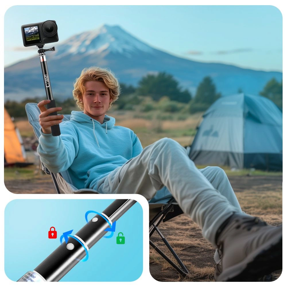 Tech-Protect GA100 Monopad & Selfie Stick for GoPro / DJI - Blackeng