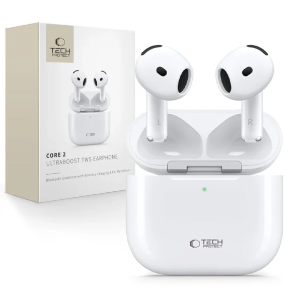 Tech-Protect UltraBoost TWS Core 2 Wireless Headphones - Whiteeng