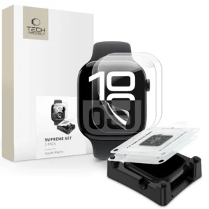 Tech-Protect Supreme Hydrogel Film Set 2-pack for Apple Watch 10 42 mm - transparenteng