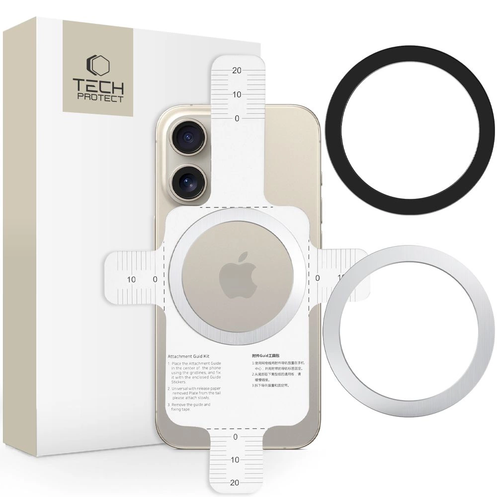 Tech-Protect MMP-110 2in1 Magnetic Ring with MagSafe - Silver-Blackeng