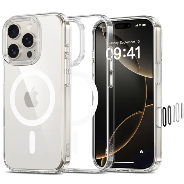 Tech-Protect Flexair Hybrid CC Magsafe iPhone 16 Pro Case - Cleareng