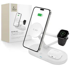 Tech-Protect QI15W-A41 3in1 Wireless Charger with MagSafe for Apple Devices - Whiteeng