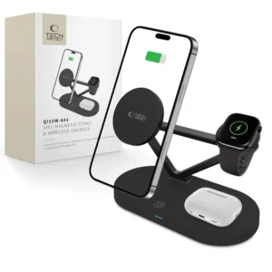 Tech-Protect QI15W-A41 3in1 Wireless Charger with MagSafe for Apple Devices - Blackeng
