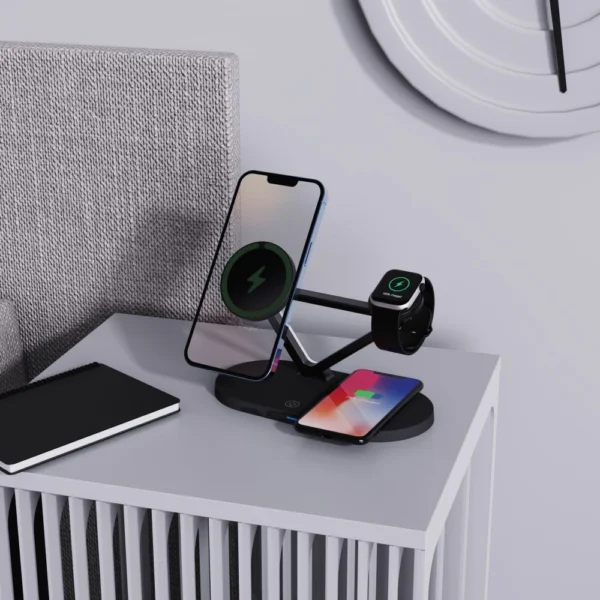 Tech-Protect QI15W-A41 3in1 Wireless Charger with MagSafe for Apple Devices - Blackeng