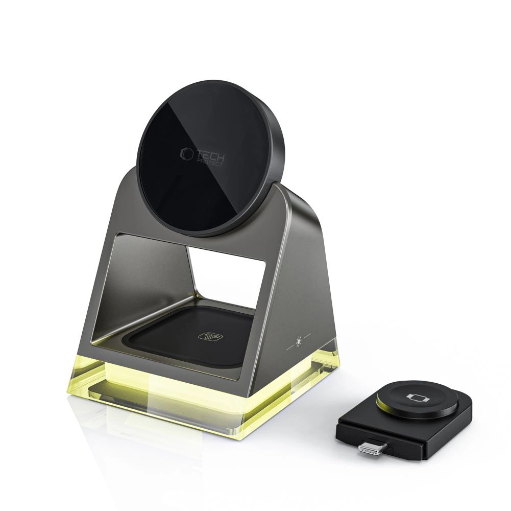 Tech-Protect QI15W-A43 3in1 Wireless Charger with MagSafe for Apple Devices - Blackeng