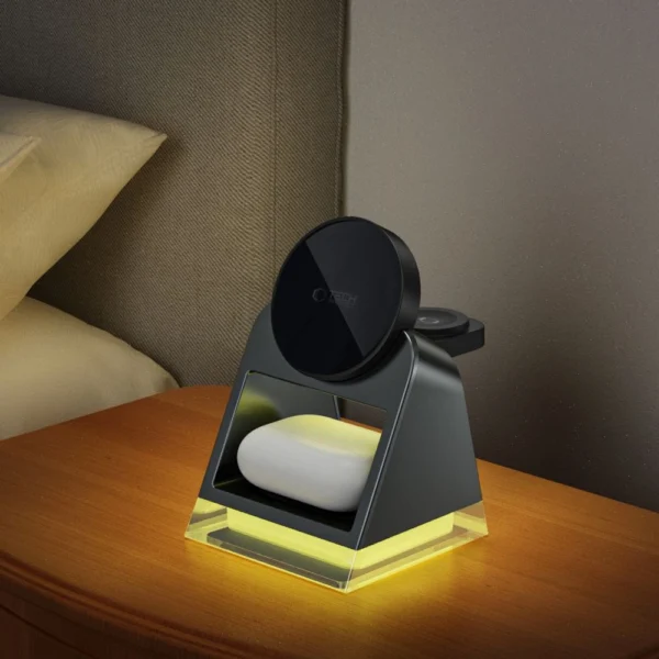 Tech-Protect QI15W-A43 3in1 Wireless Charger with MagSafe for Apple Devices - Blackeng