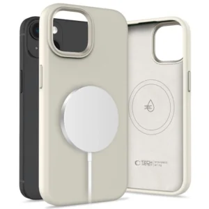 Tech-Protect Silicone PUZ MagSafe iPhone 15 Case - Beigeeng