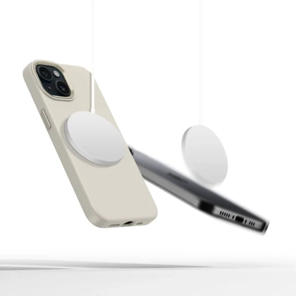 Tech-Protect Silicone PUZ MagSafe iPhone 15 Case - Beigeeng