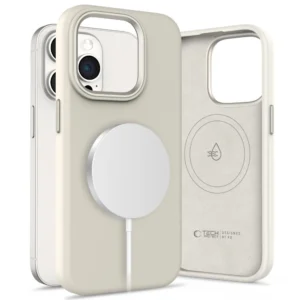 Tech-Protect Silicone PU Case MagSafe for iPhone 15 Pro - Beigeeng