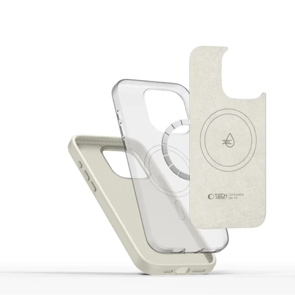Tech-Protect Silicone PU Case MagSafe for iPhone 15 Pro - Beigeeng