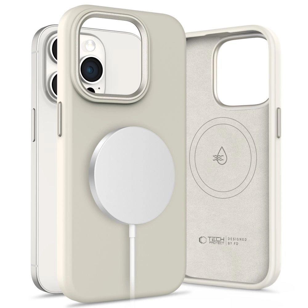 Tech-Protect Silicone PU Case MagSafe for iPhone 15 Pro Max - Beigeeng