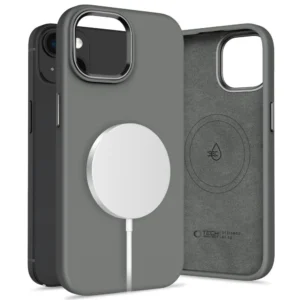 Tech-Protect Silicone PUZ MagSafe iPhone 15 Case - Grayeng