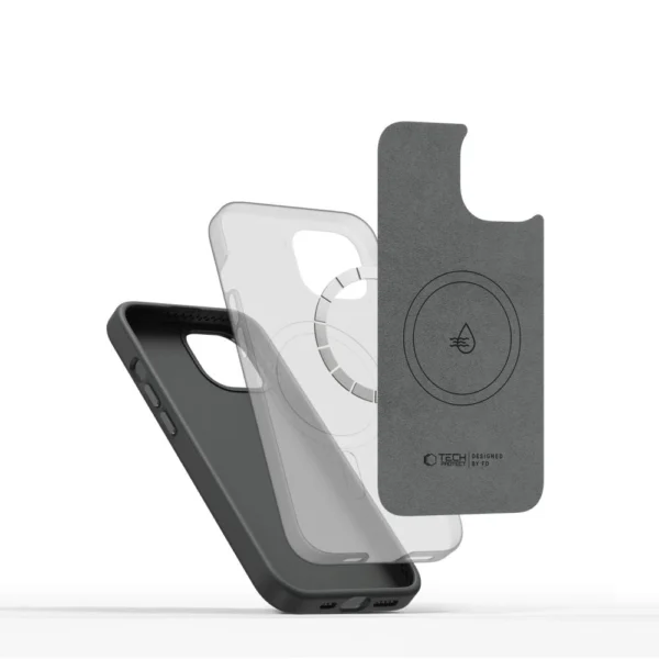 Tech-Protect Silicone PUZ MagSafe iPhone 15 Case - Grayeng