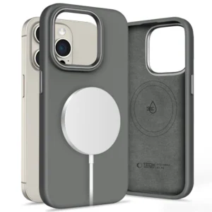 Tech-Protect Silicone PU Case MagSafe for iPhone 15 Pro - Grayeng