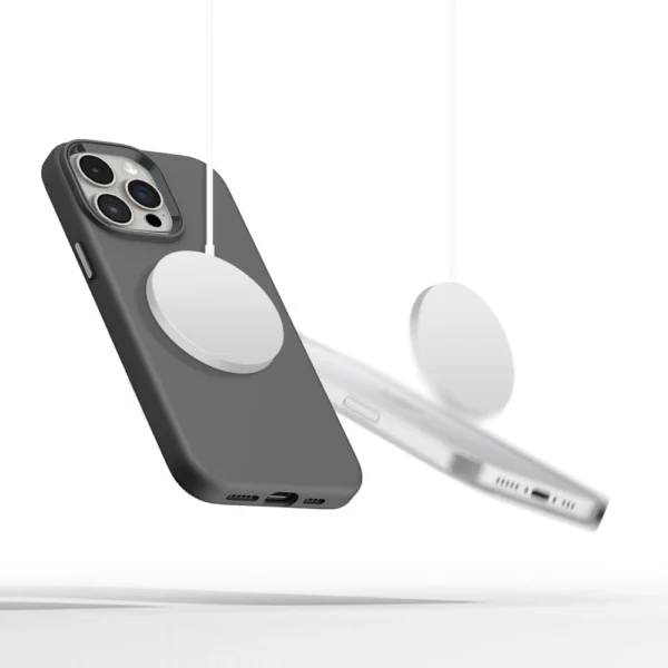 Tech-Protect Silicone PUZ MagSafe iPhone 15 Pro Max Case - Grayeng