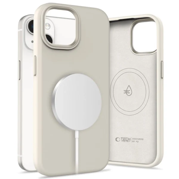 Tech-Protect Silicone PU Case MagSafe for iPhone 14 - Beigeeng