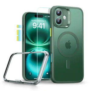 ESR Classic Pro Set Halolock MagSafe iPhone 16 Case - Greeneng