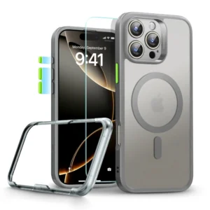 ESR Classic Pro Set Halolock MagSafe iPhone 16 Pro Case - Grayeng