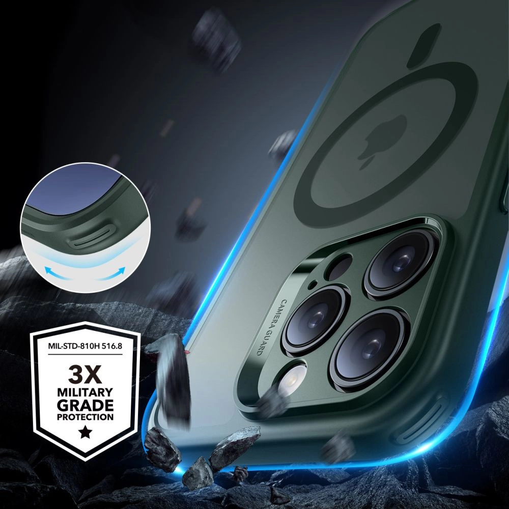 ESR Classic Pro Set Halolock MagSafe iPhone 16 Pro Case - Greeneng