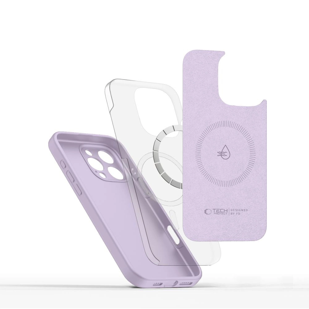Tech-Protect Liquid Silicone MagSafe Case for iPhone 16 Pro Max - Purpleeng