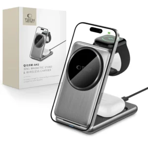 QI15W-A42 3in1 Inductive Charger with MagSafe for Apple Devices - Grayeng