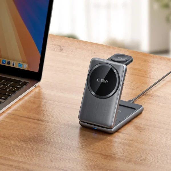 QI15W-A42 3in1 Inductive Charger with MagSafe for Apple Devices - Grayeng