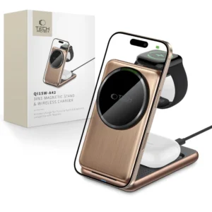 QI15W-A42 3in1 Inductive Charger with MagSafe for Apple Devices - Goldeng