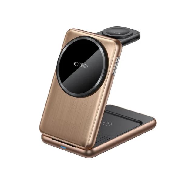 QI15W-A42 3in1 Inductive Charger with MagSafe for Apple Devices - Goldeng