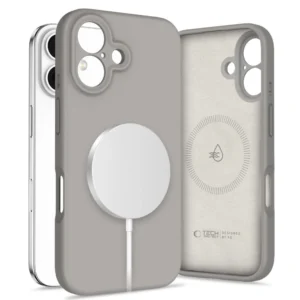 Tech-Protect Liquid Silicone MagSafe iPhone 16 Case - Grayeng