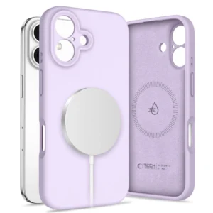 Tech-Protect Liquid Silicone MagSafe iPhone 16 Case - Purpleeng