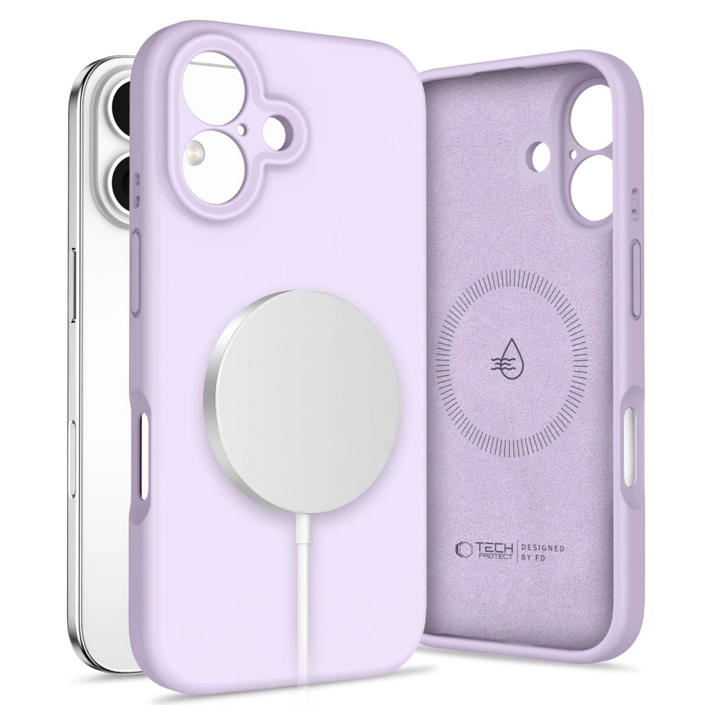 Tech-Protect Liquid Silicone MagSafe iPhone 16 Case - Purpleeng