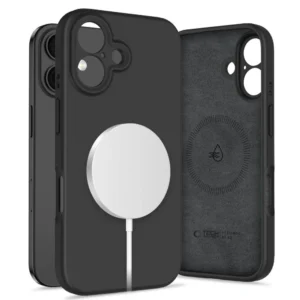 Tech-Protect Liquid Silicone MagSafe iPhone 16 Case - Blackeng
