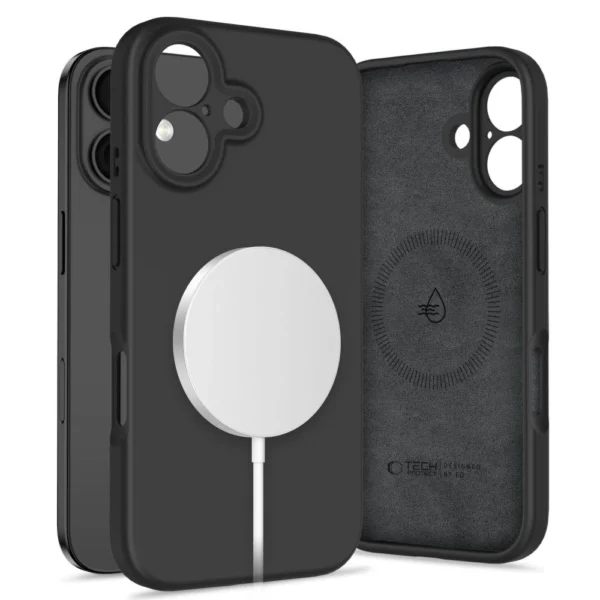 Tech-Protect Liquid Silicone MagSafe iPhone 16 Case - Blackeng