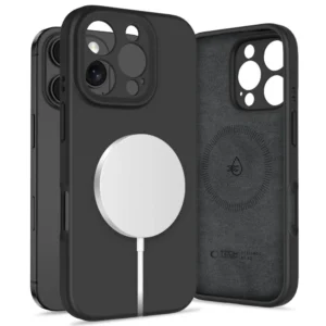 Tech-Protect Liquid Silicone MagSafe Case for iPhone 16 Pro Max - Blackeng