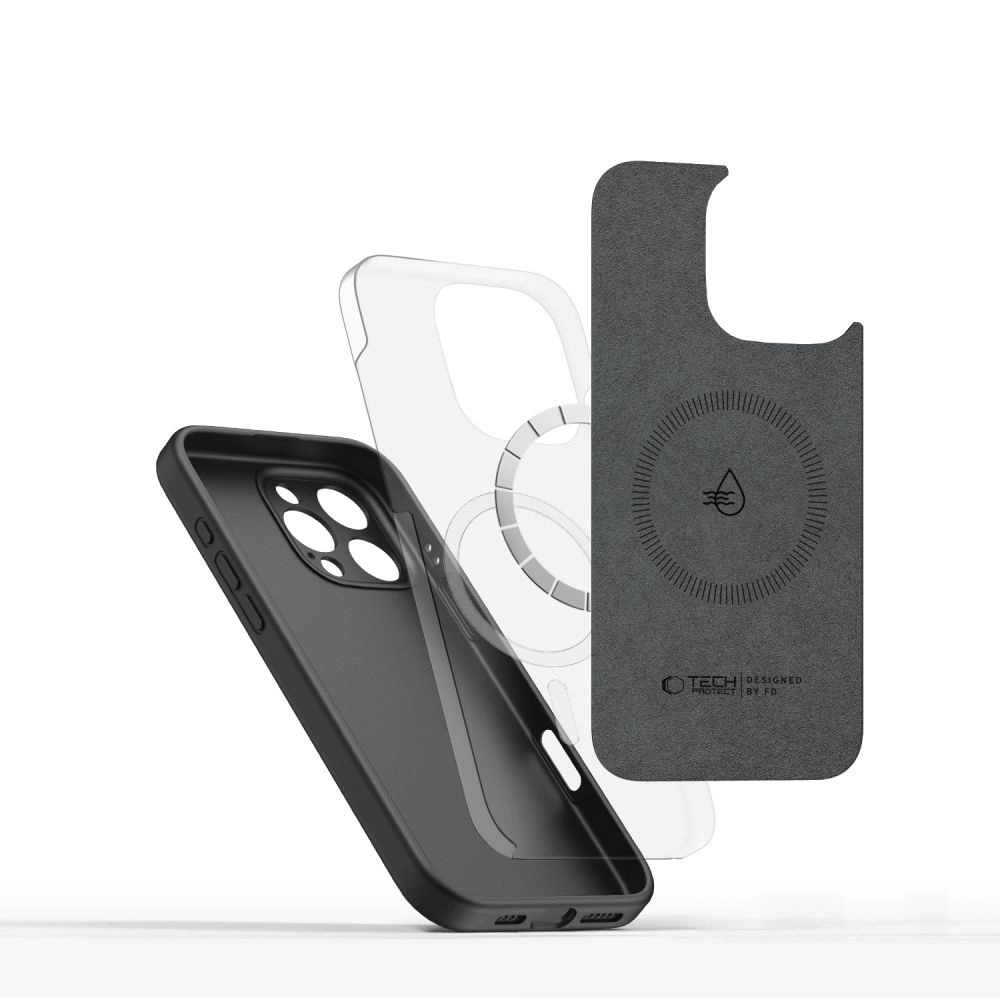 Tech-Protect Liquid Silicone MagSafe Case for iPhone 16 Pro Max - Blackeng