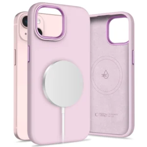 Tech-Protect Silicone PU MagSafe iPhone 15 Case - Pinkeng
