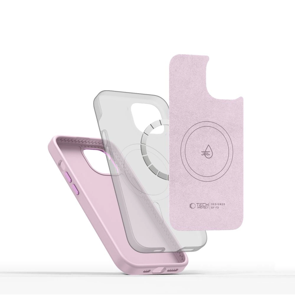 Tech-Protect Silicone PU MagSafe iPhone 15 Case - Pinkeng